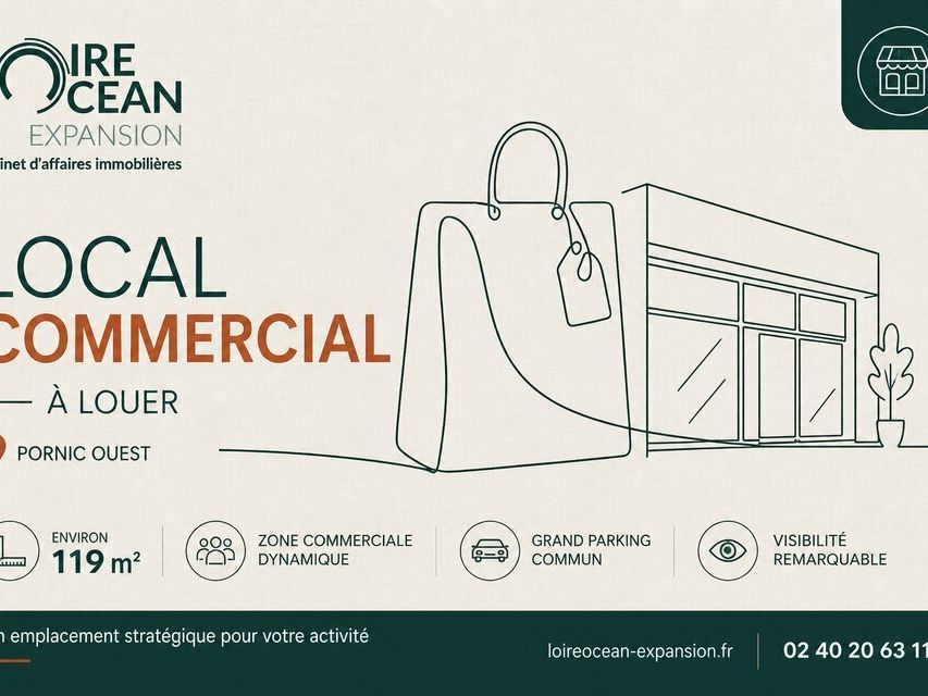 Location local commercial 119 m² non divisibles