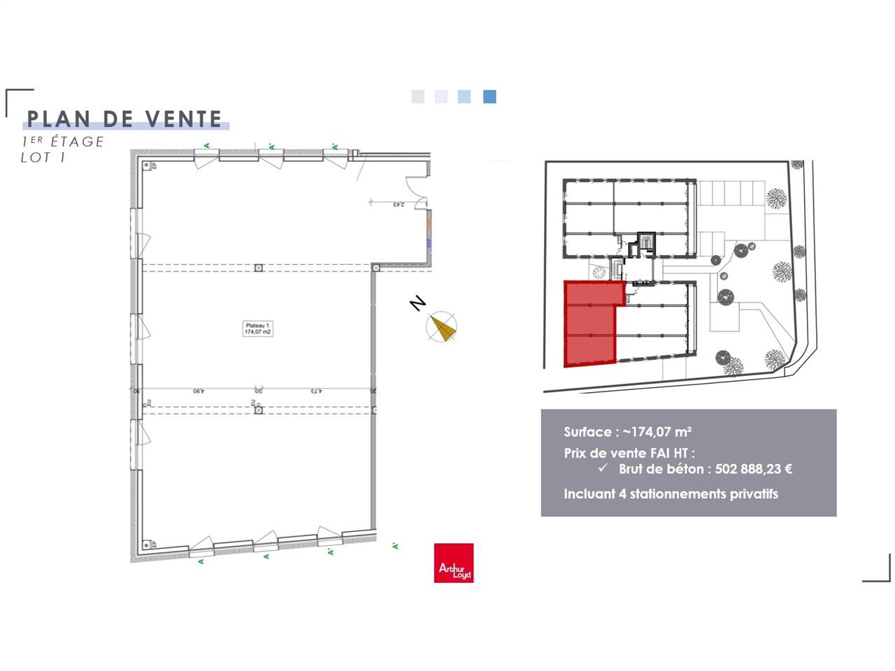 Vente bureaux 174.07 m² à SAINT CONTEST
