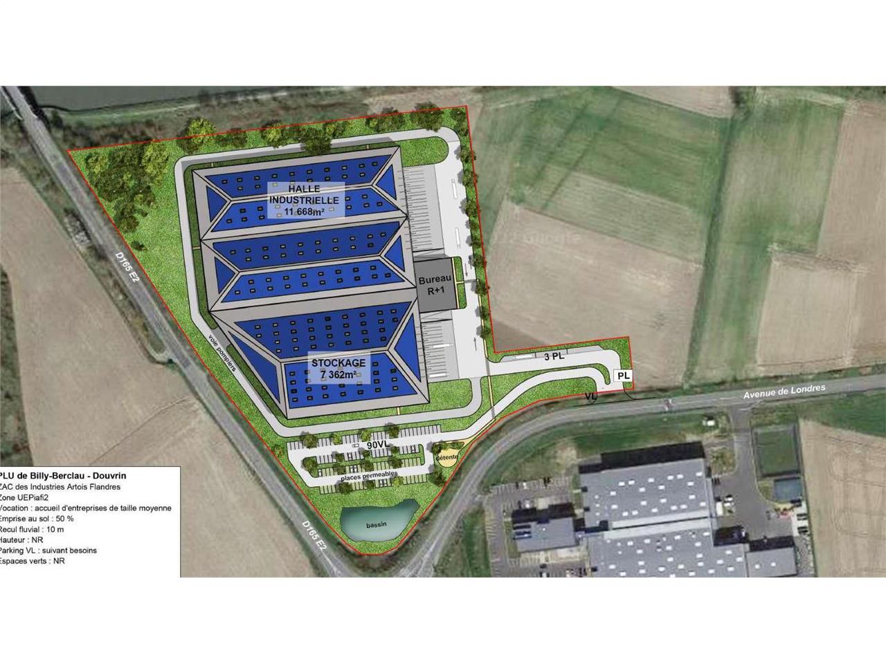 Location entrepôts 22000 m² non divisibles