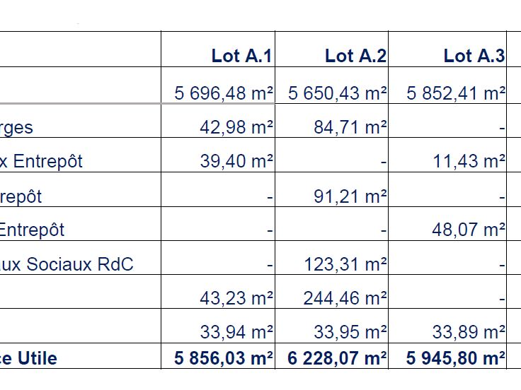 Location entrepôts 18364 m² non divisibles