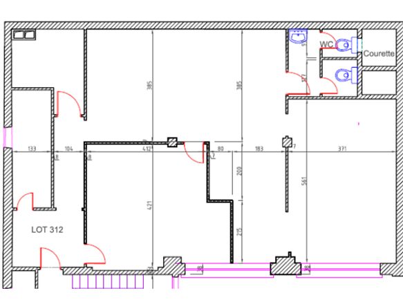 Vente bureaux 108 m² non divisibles