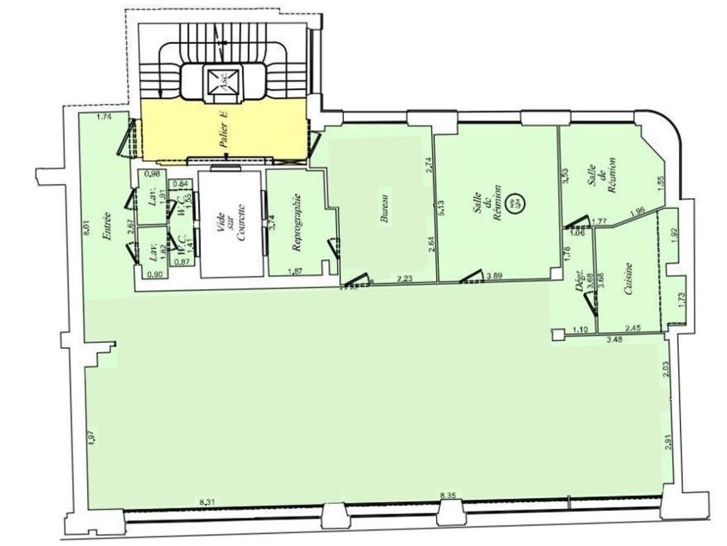 Location bureaux 260 m² non divisibles