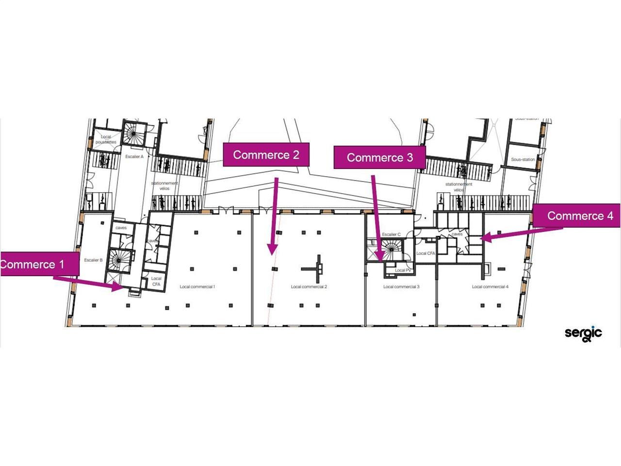 Location local commercial 653 m² non divisibles