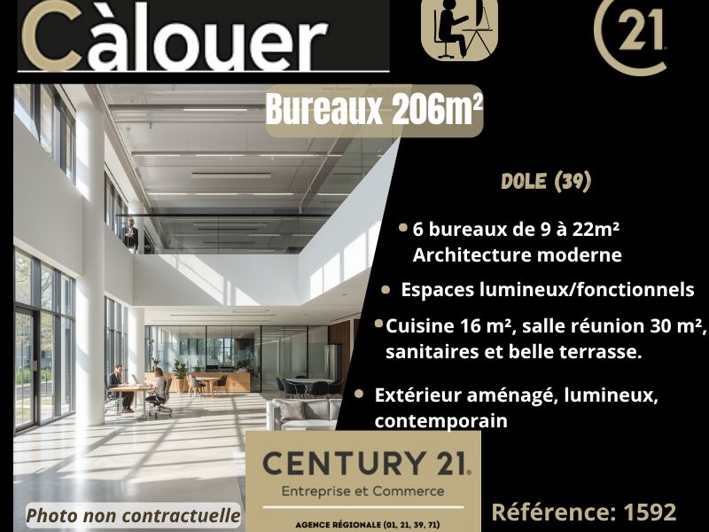 Location bureaux 206.15 m² à DOLE