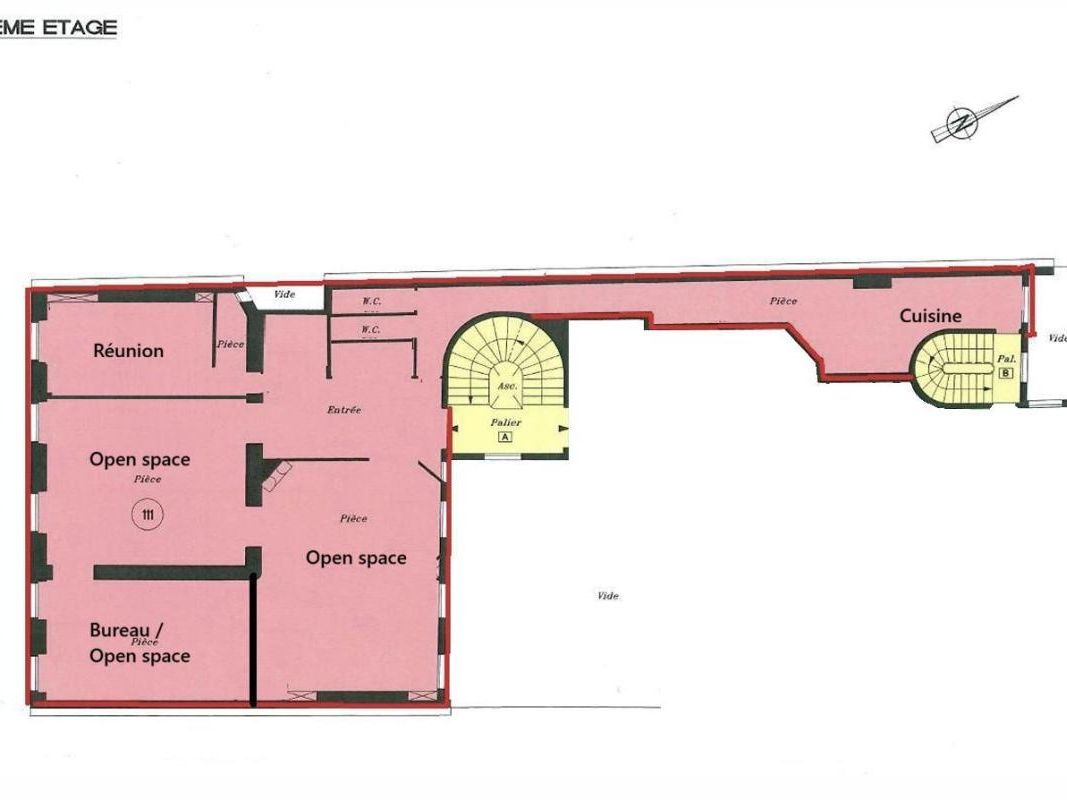 Location bureaux 190 m² non divisibles