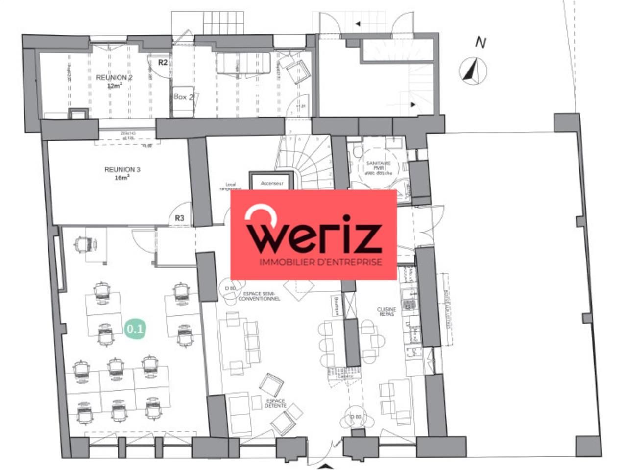Bureaux fermé Coworking bureaux 310 m² divisibles à partir de 13 m²