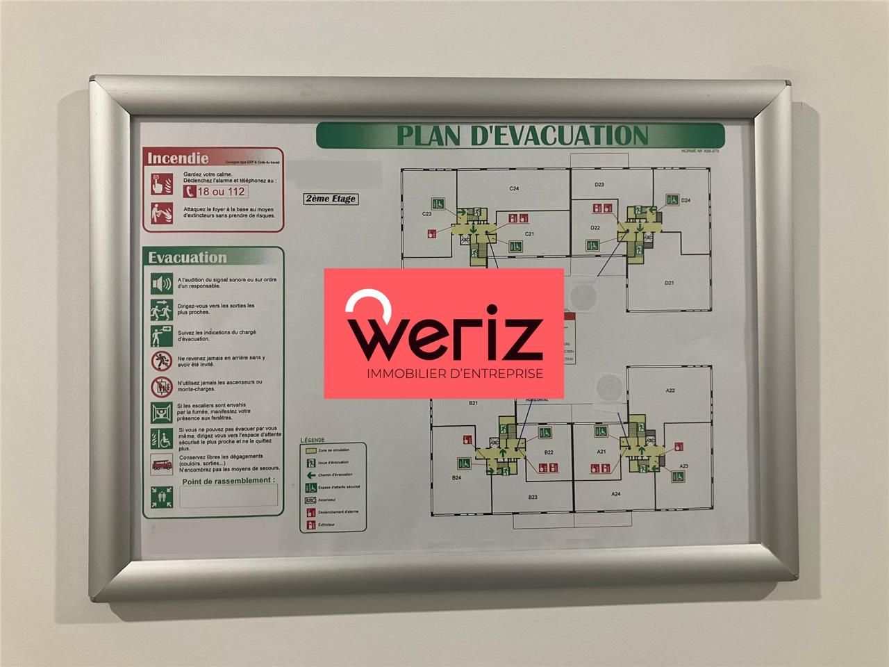 Location bureaux 182 m² non divisibles