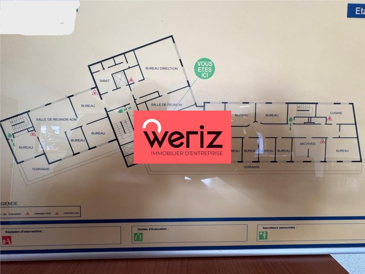 Location bureaux 374 m² non divisibles