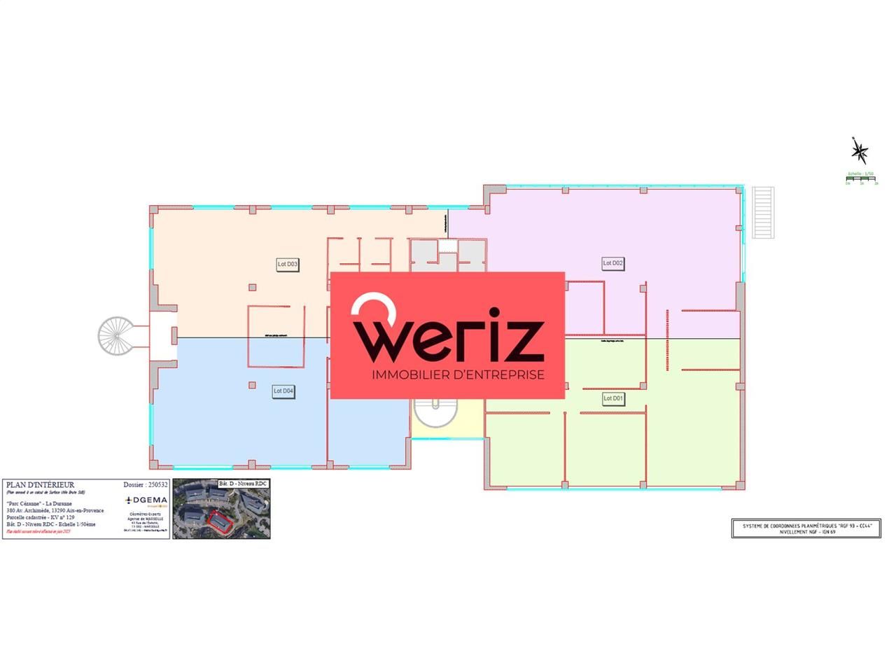 Location bureaux 2083 m² divisibles à partir de 82 m²