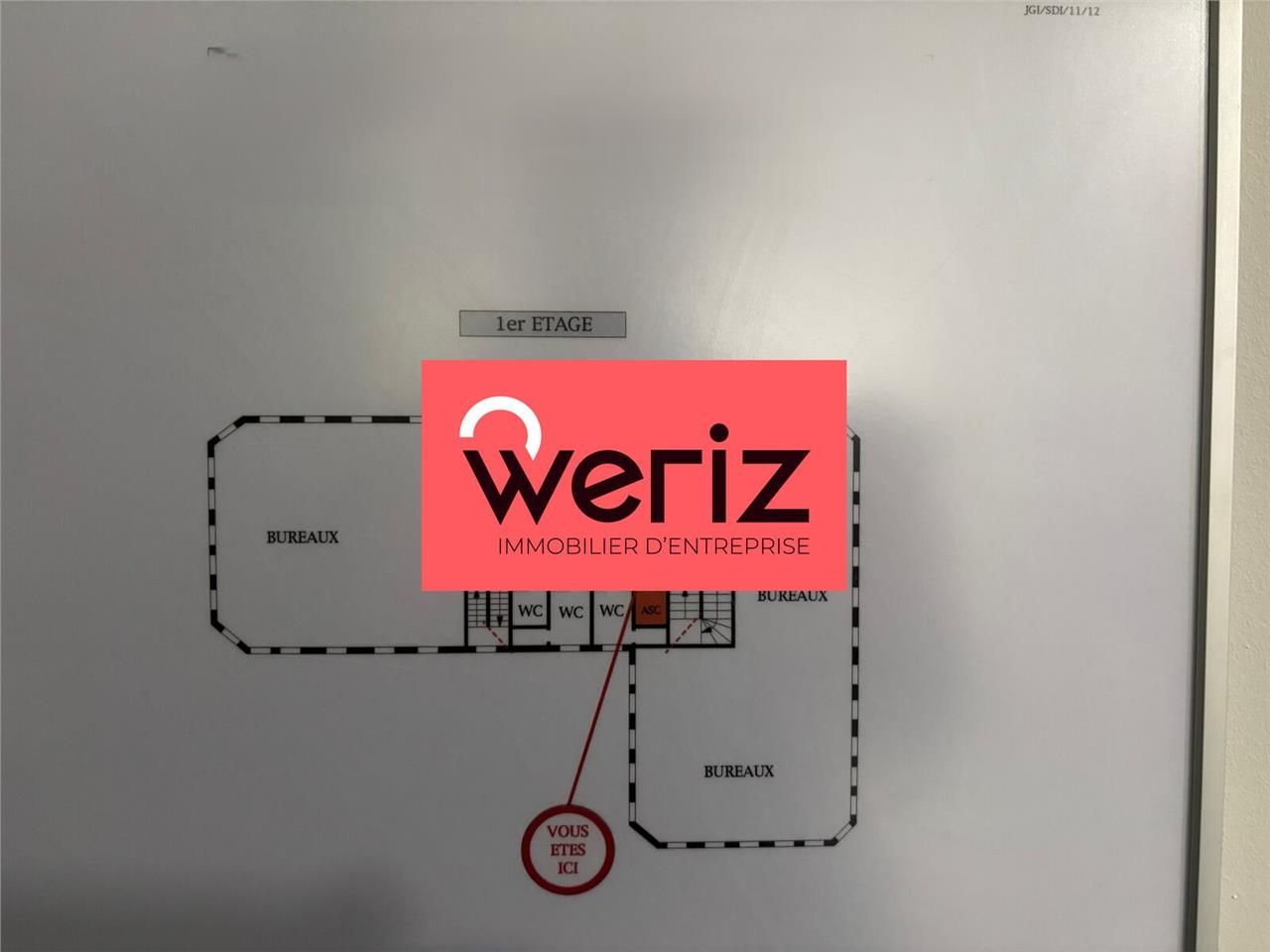Location bureaux 301 m² divisibles à partir de 134 m²