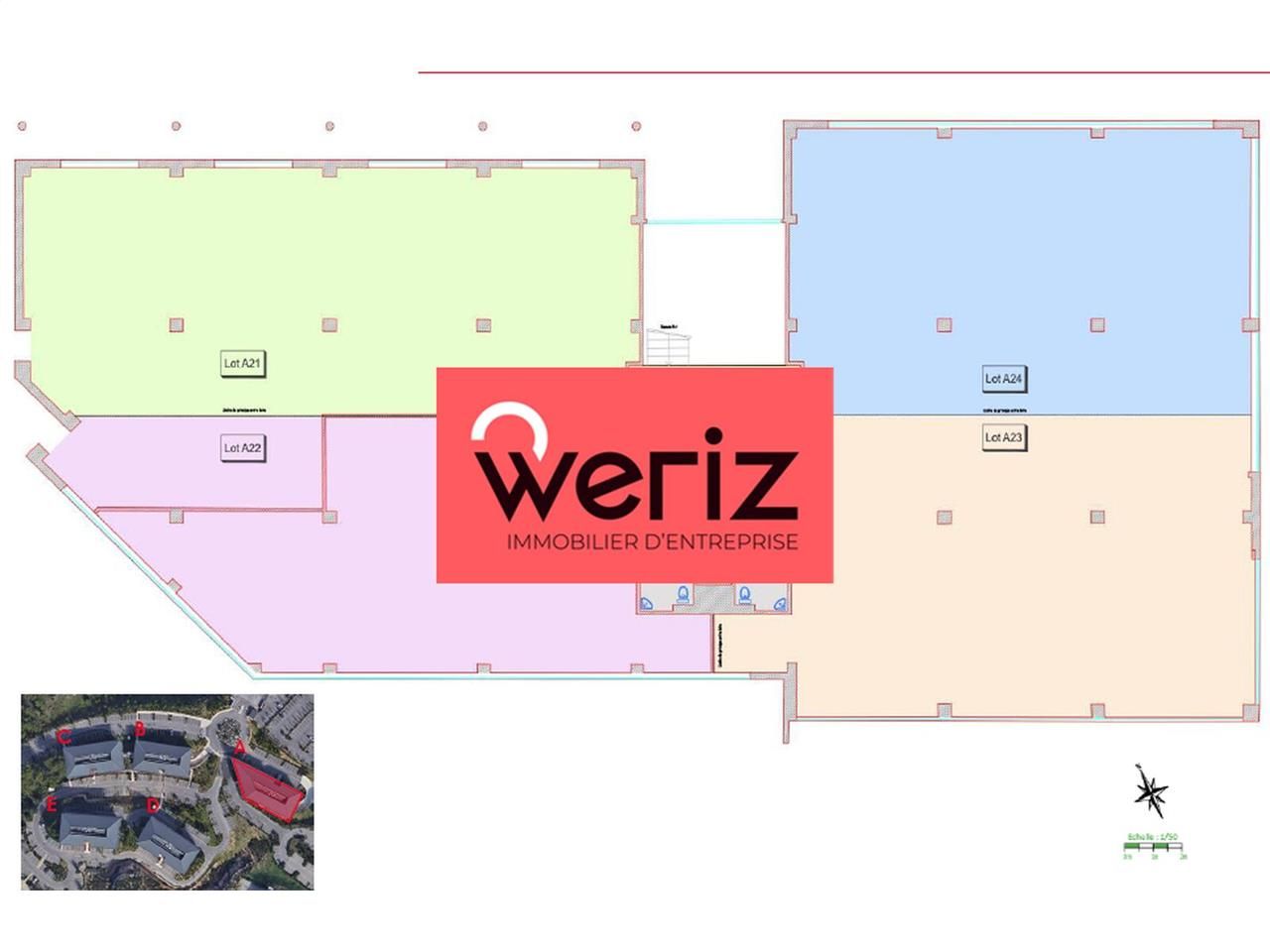 Vente bureaux 364 m² divisibles à partir de 175 m²