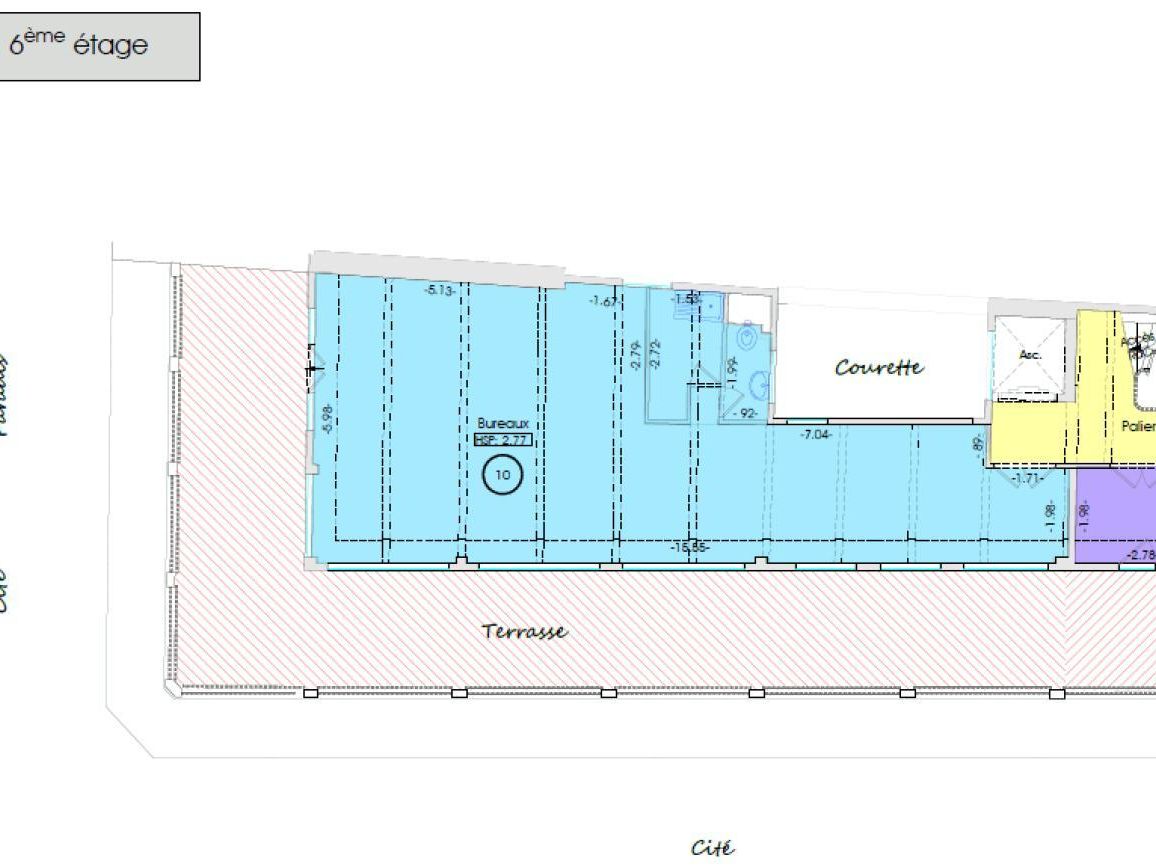 274.7 m² pour ce bureaux en location à Paris
