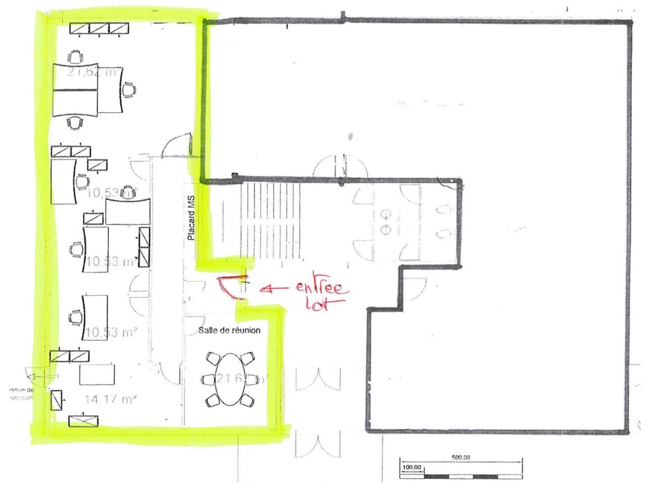Location bureaux 484 m² divisibles à partir de 234 m²