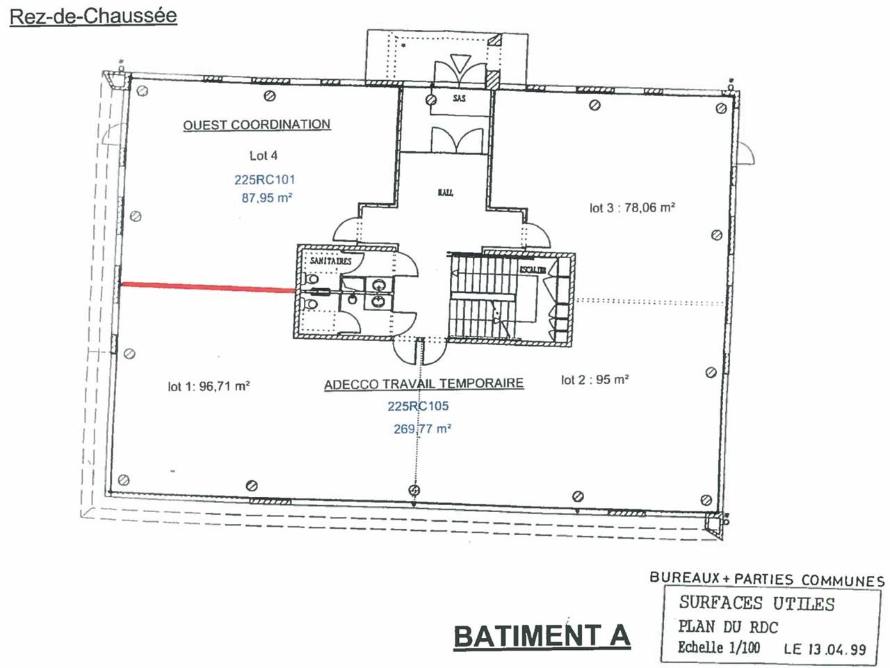 Location bureaux 185 m² divisibles à partir de 88 m²