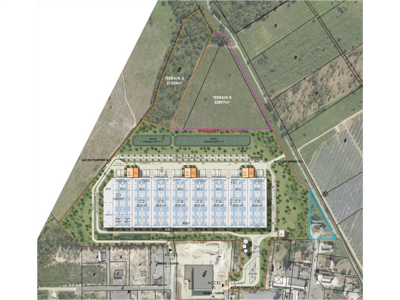 Location entrepots 53795 m² non divisibles