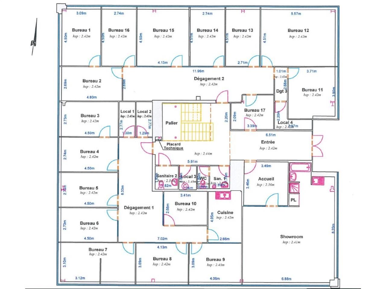 Location bureaux 1400 m² divisibles à partir de 100 m²