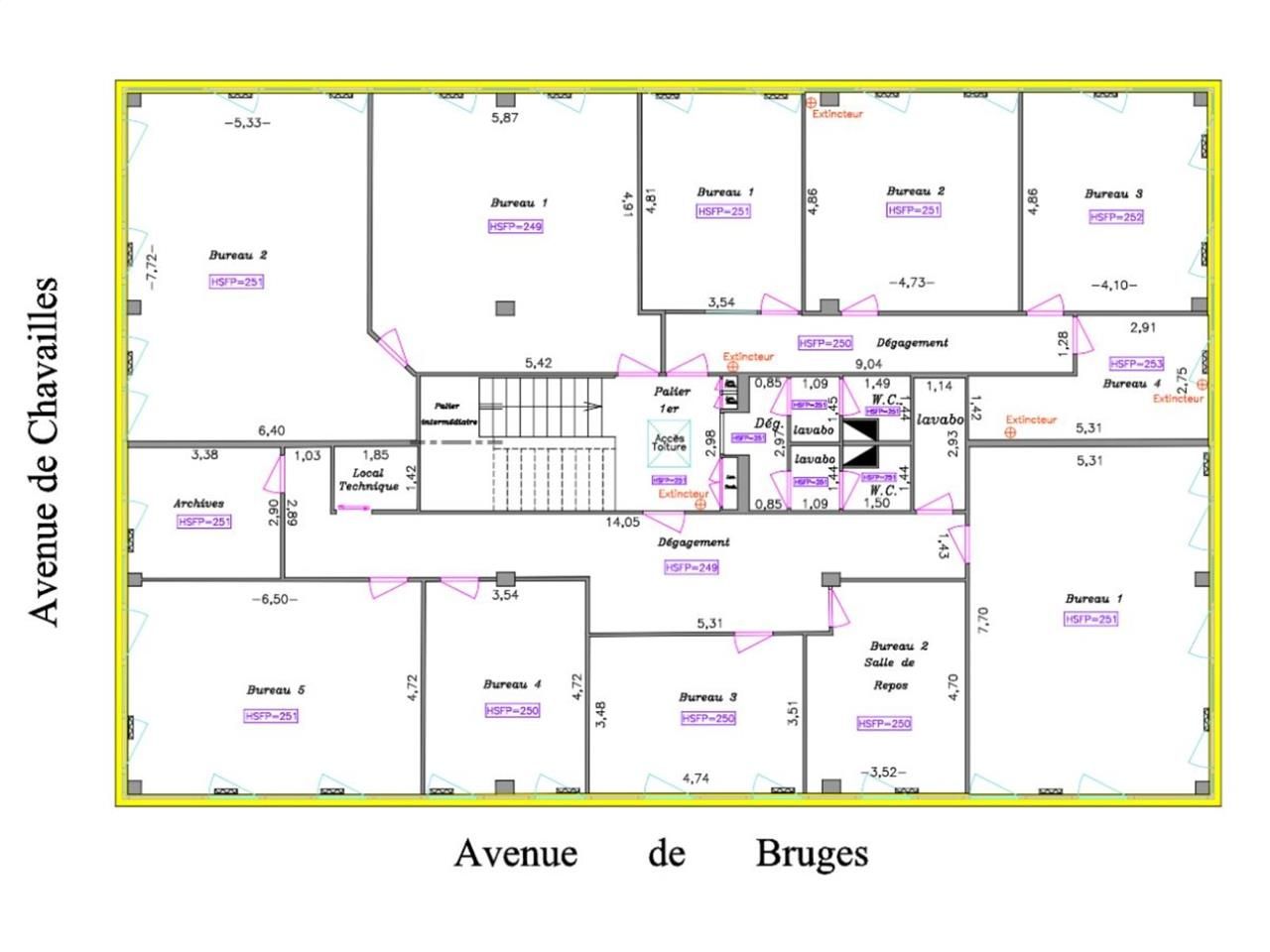 Location bureaux 195 m² non divisibles