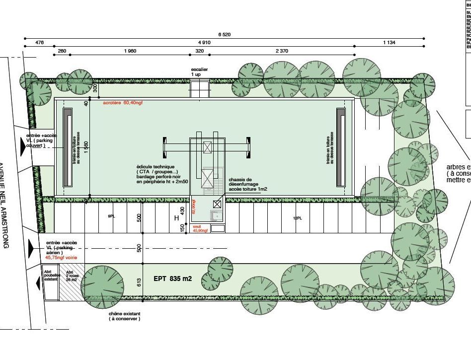 Location bureaux 390 m² non divisibles