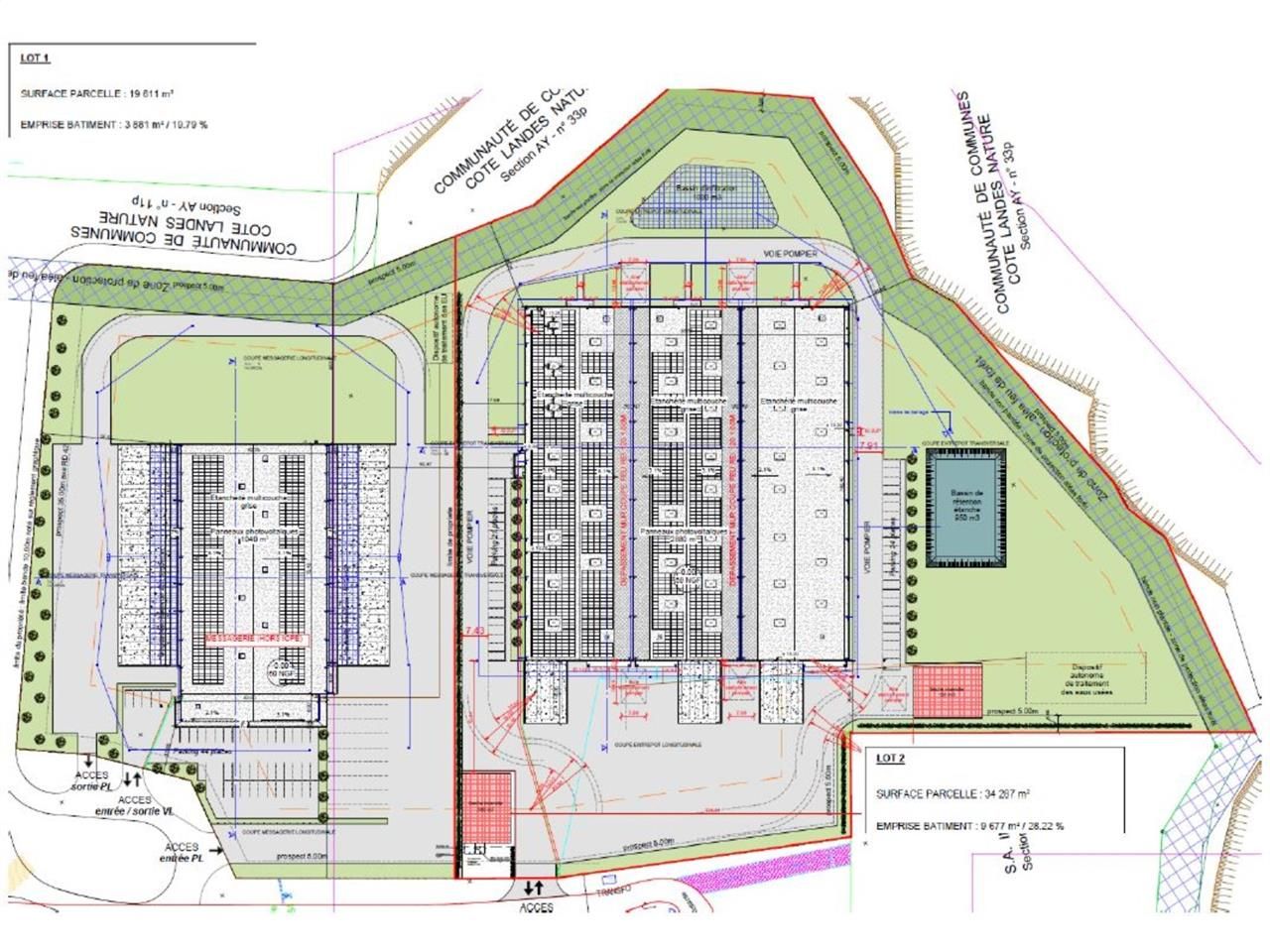 Location entrepots 3881 m² non divisibles