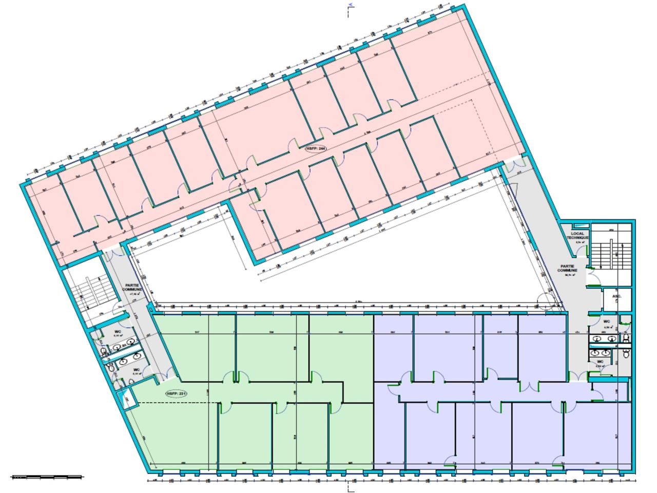 Location bureaux 399 m² divisibles à partir de 158 m²