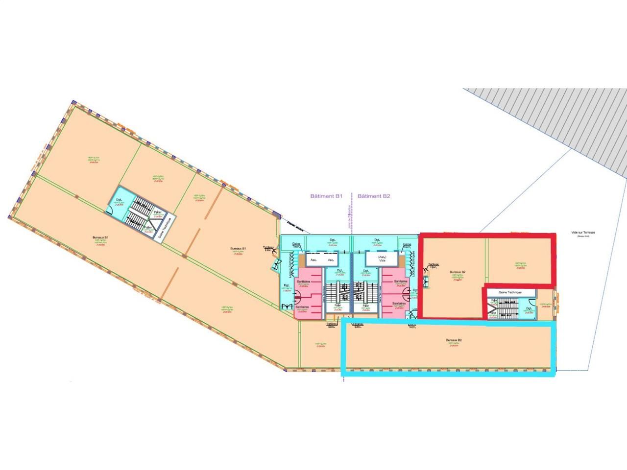 Location bureaux 457 m² non divisibles
