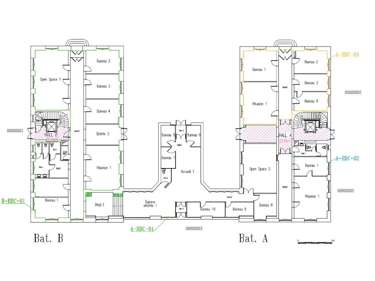 Location bureaux 380 m² divisibles à partir de 73 m²