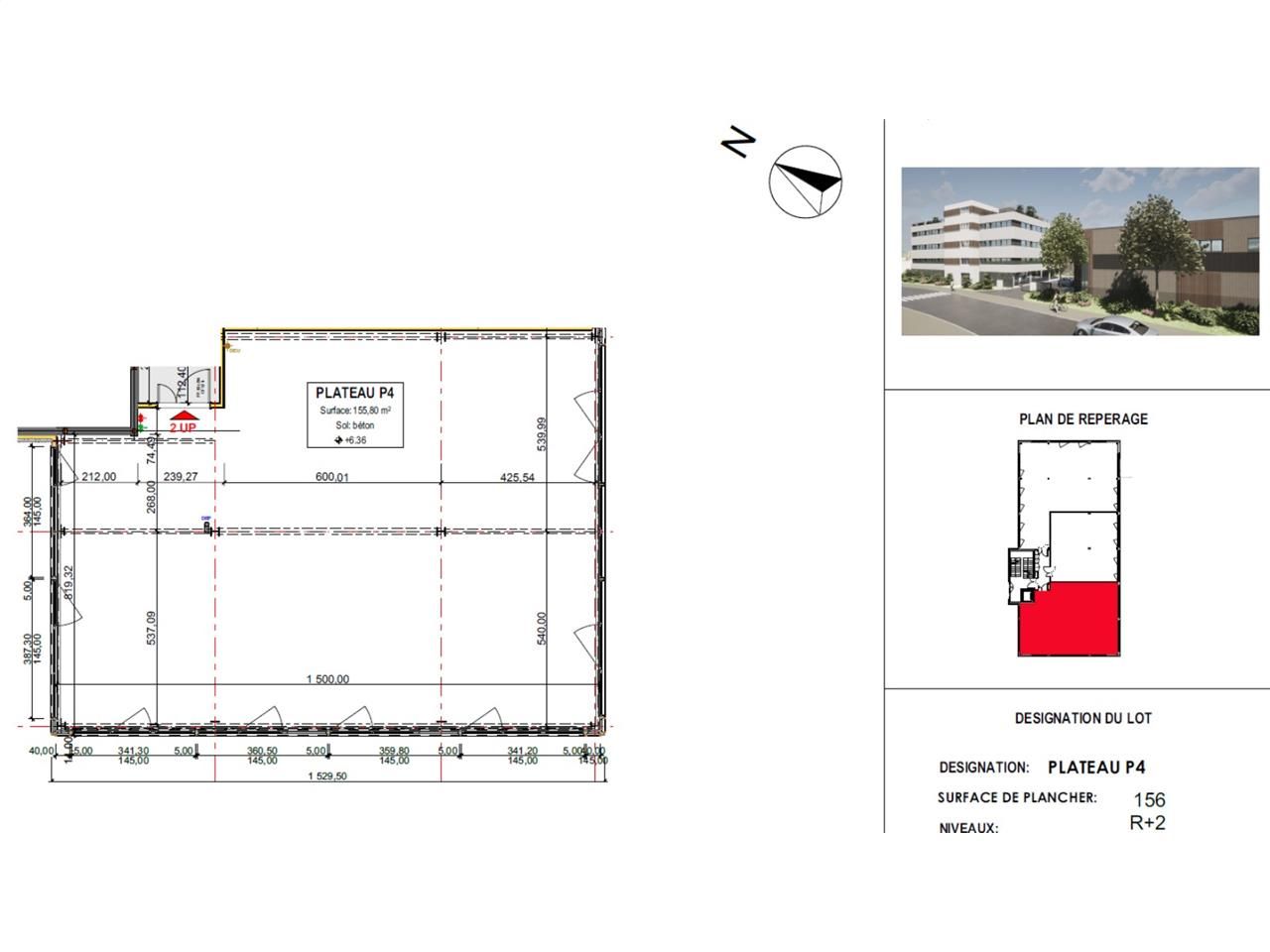 Vente bureaux 555 m² divisibles à partir de 156 m²