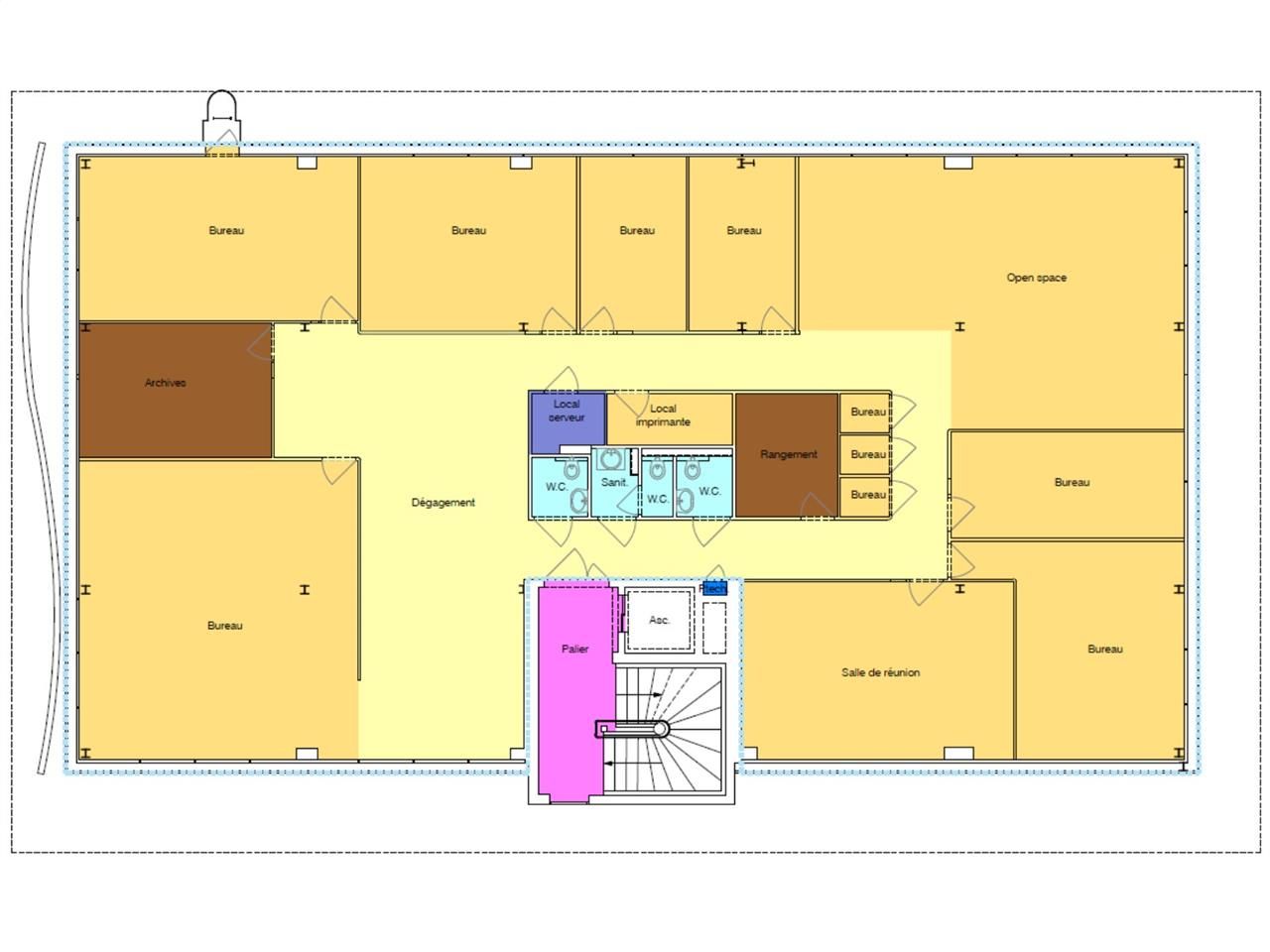 Location bureaux 399 m² divisibles à partir de 200 m²