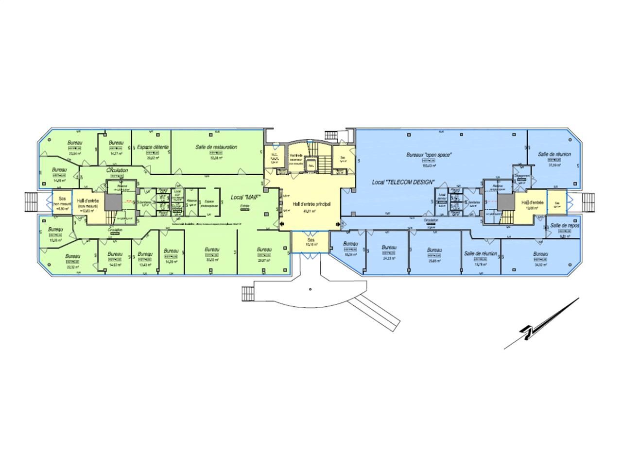 Location bureaux 2718 m² divisibles à partir de 440 m²