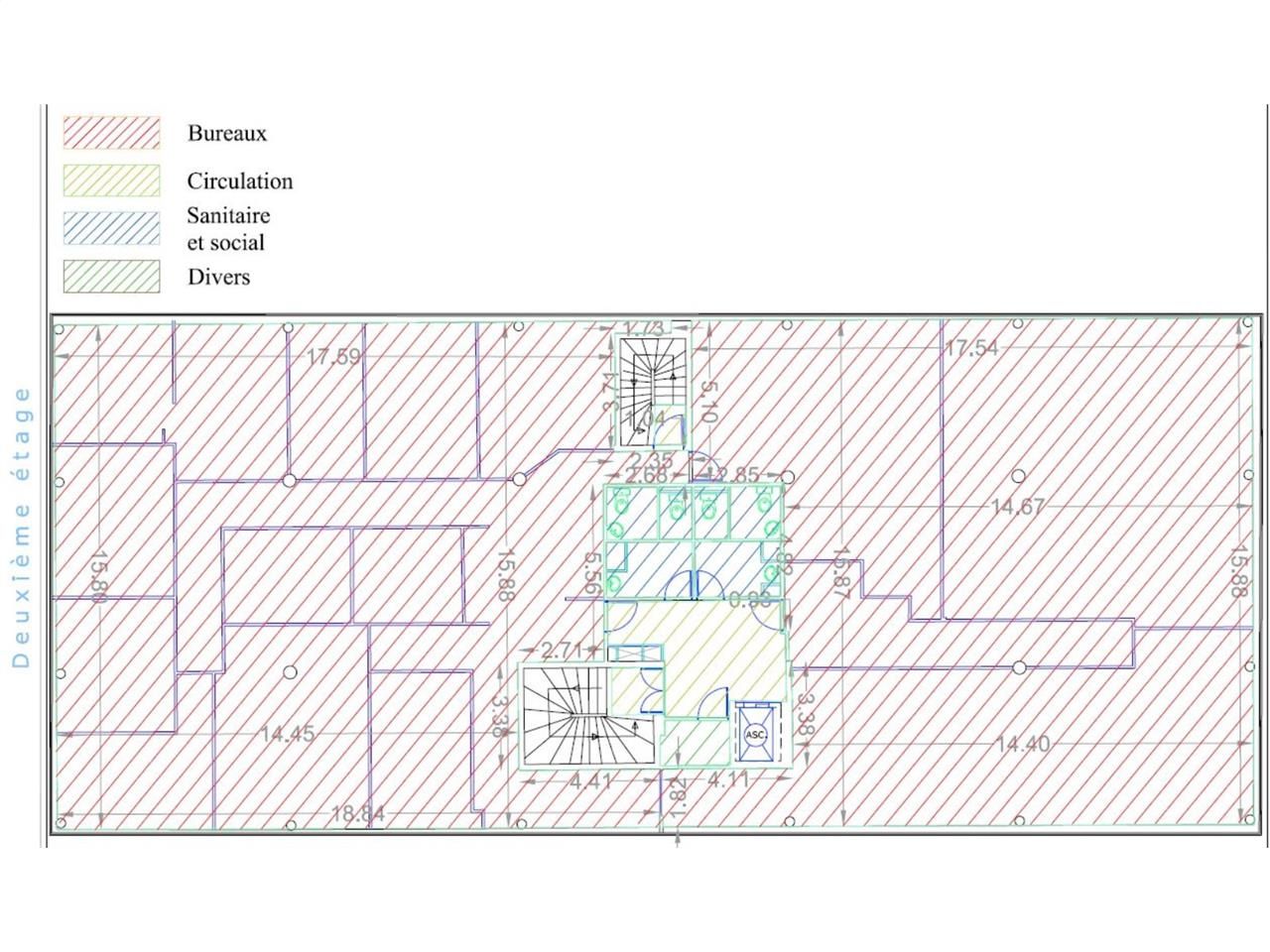 Vente bureaux 598 m² non divisibles