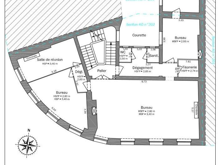 Location bureaux 127 m² non divisibles