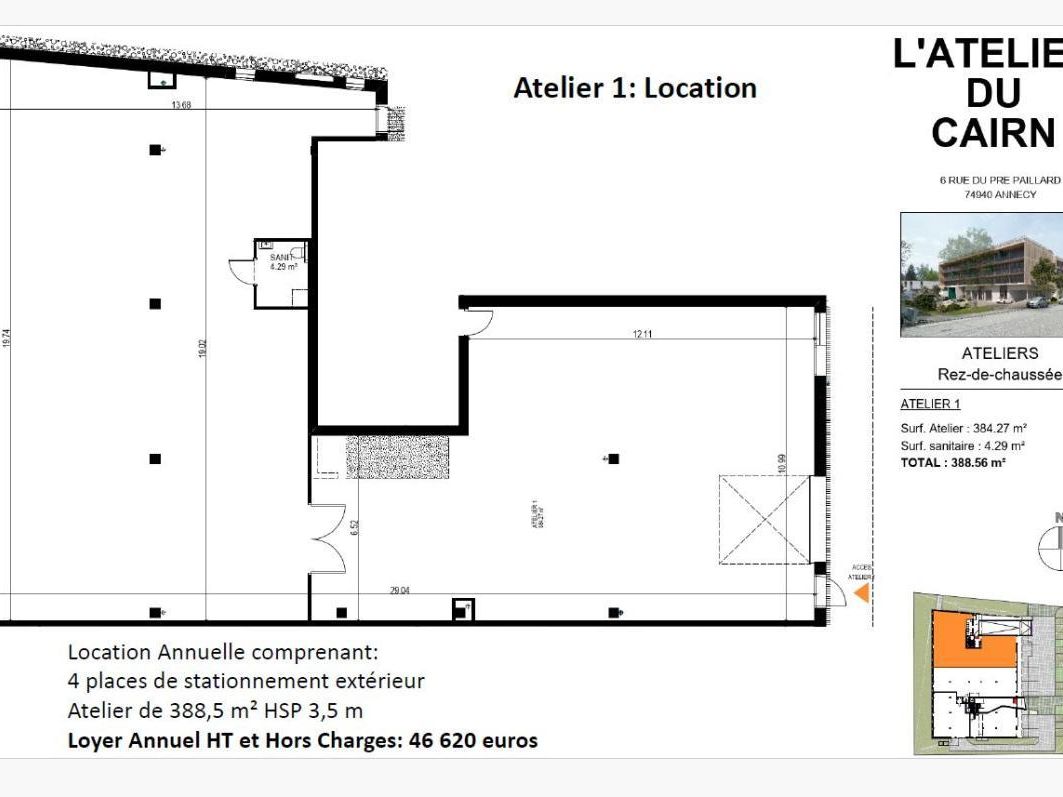 671.43 m² pour ce mixtes en location à Annecy