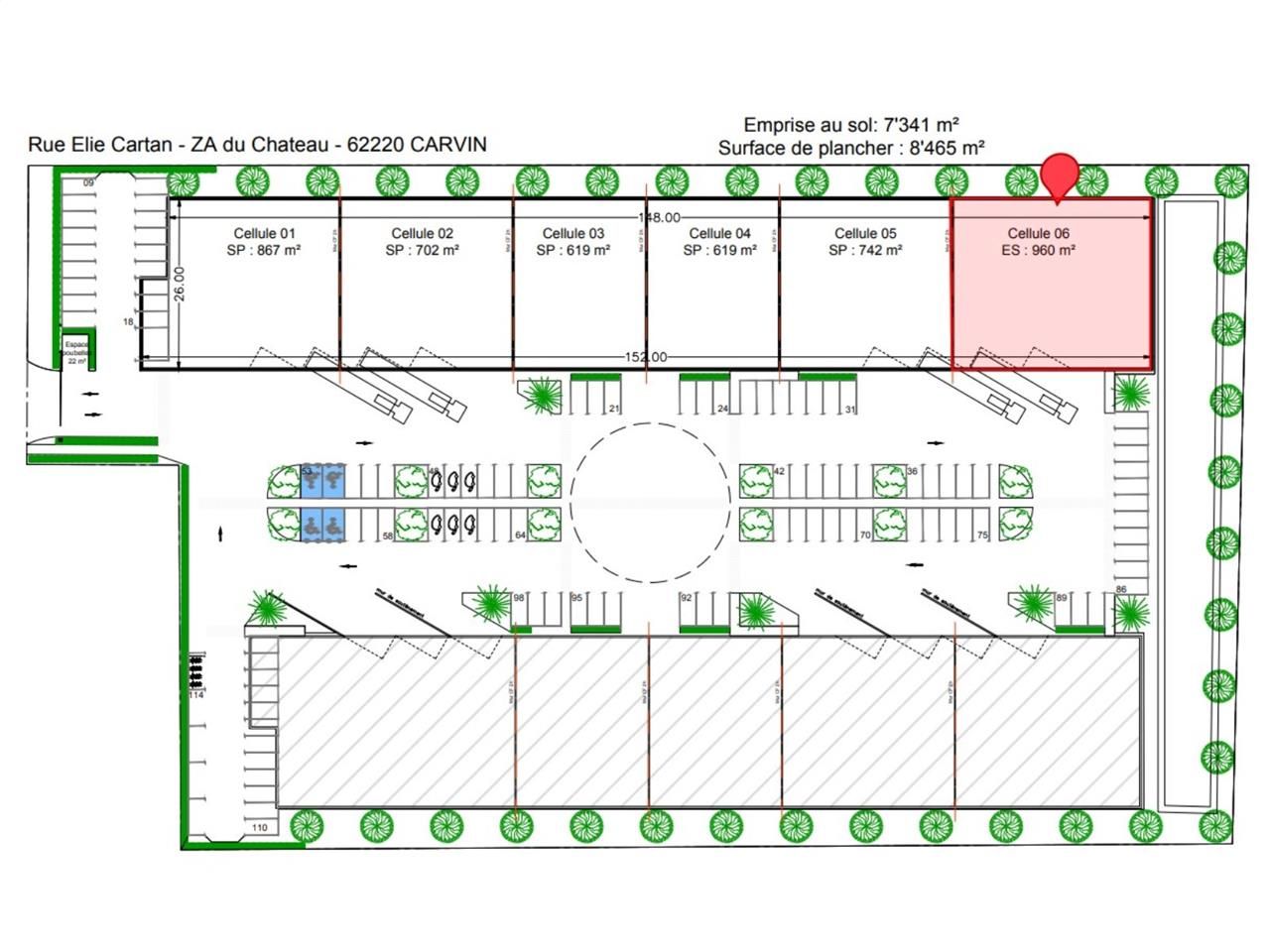 Location entrepots 987 m² non divisibles