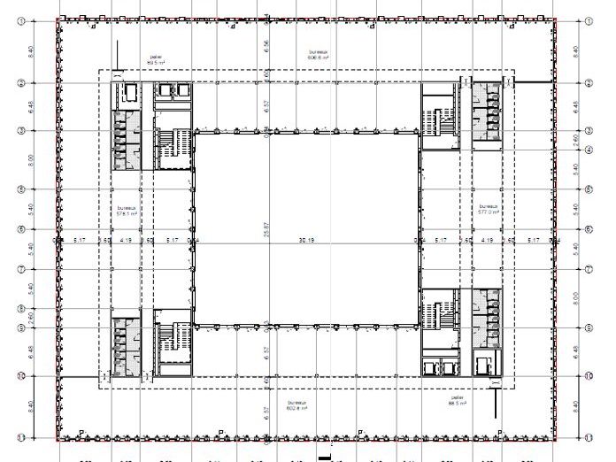 Location bureaux 12881 m² divisibles à partir de 2153 m²