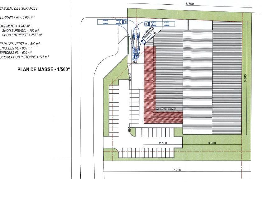 Vente entrepots 3247 m² non divisibles