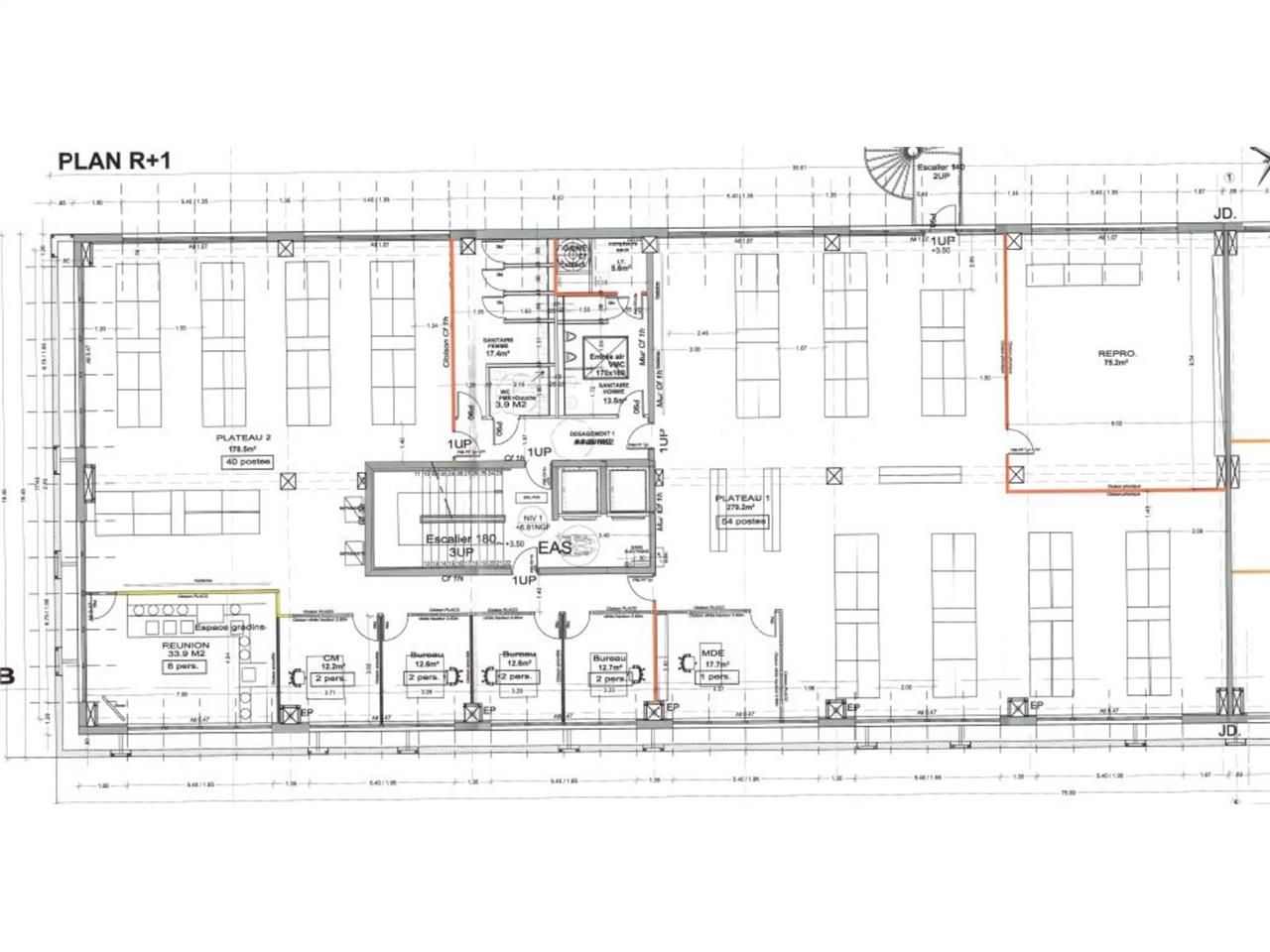 Location bureaux 720 m² divisibles à partir de 300 m²