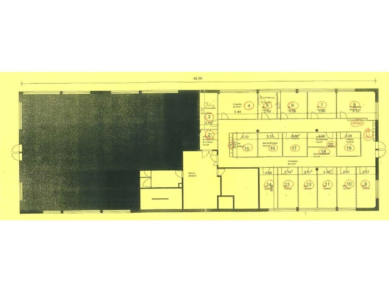 Location bureaux 393 m² non divisibles