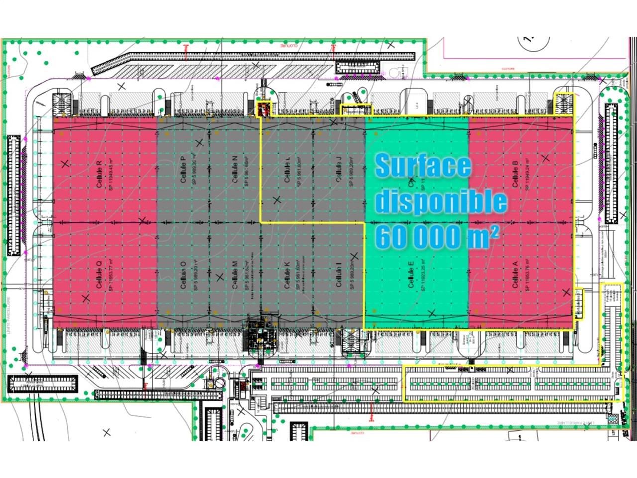 Location entrepots 60000 m² divisibles à partir de 12000 m²