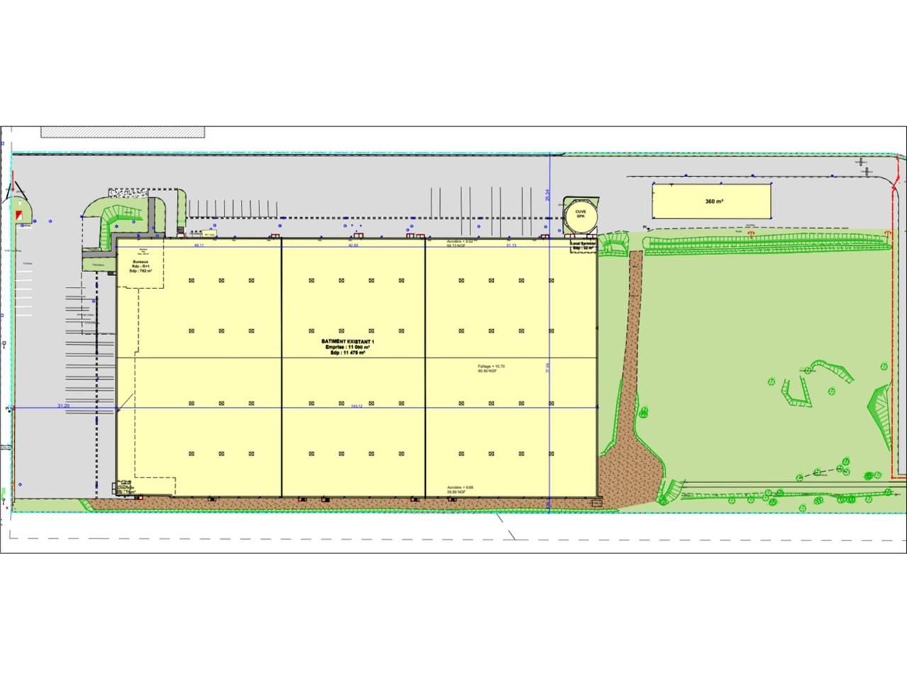 Location entrepots 11331 m² non divisibles