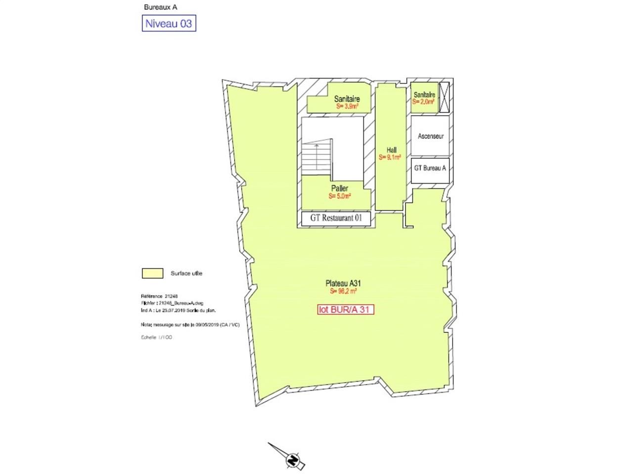 Location bureaux 707 m² divisibles à partir de 121 m²