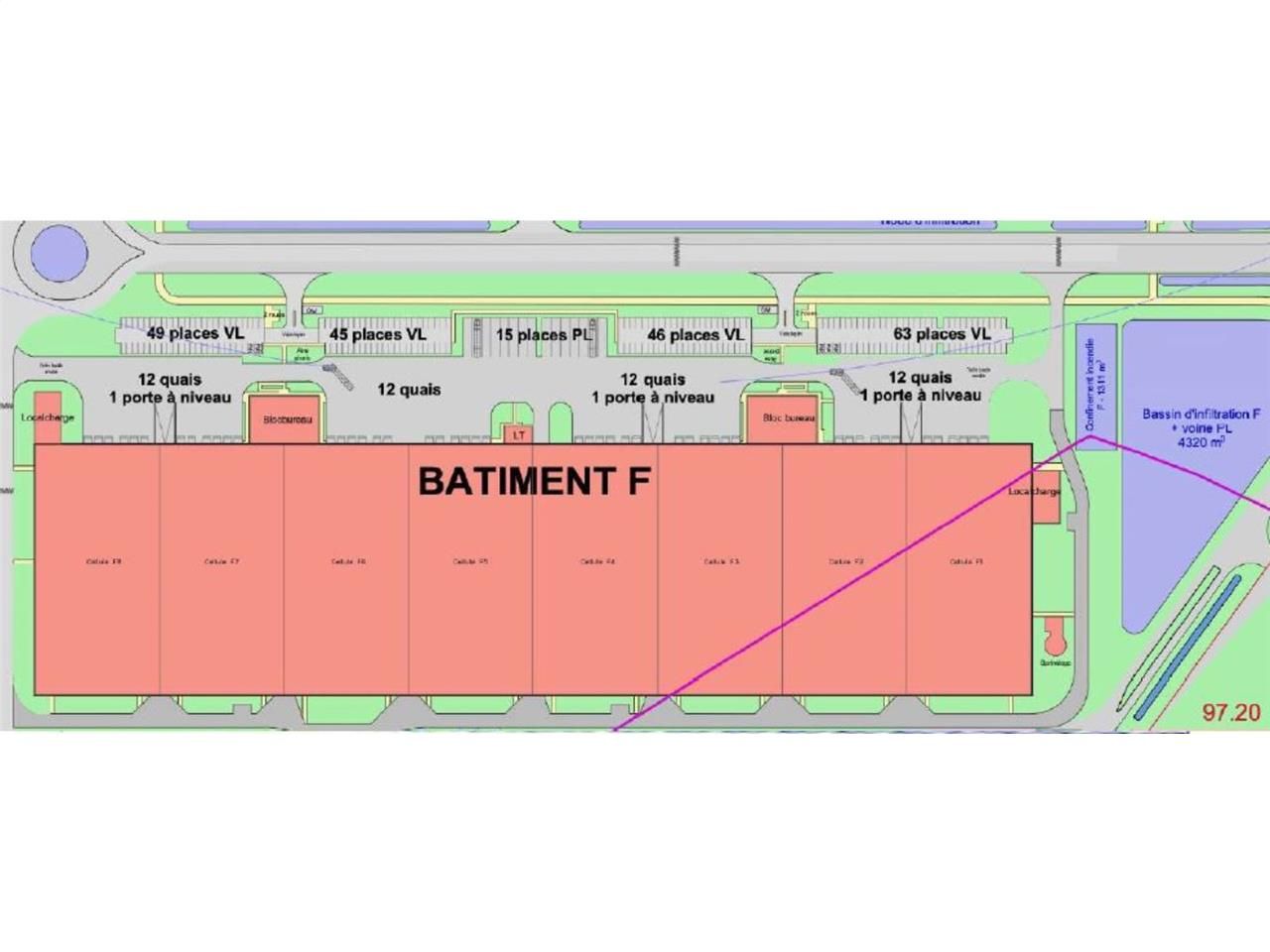 Location entrepots 37450 m² non divisibles
