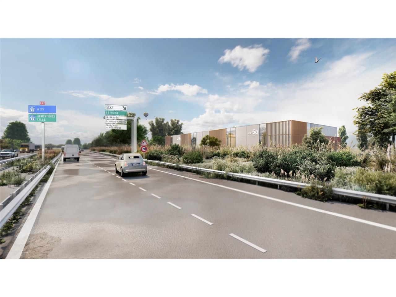 Niché dans un environnement industriel en plein e