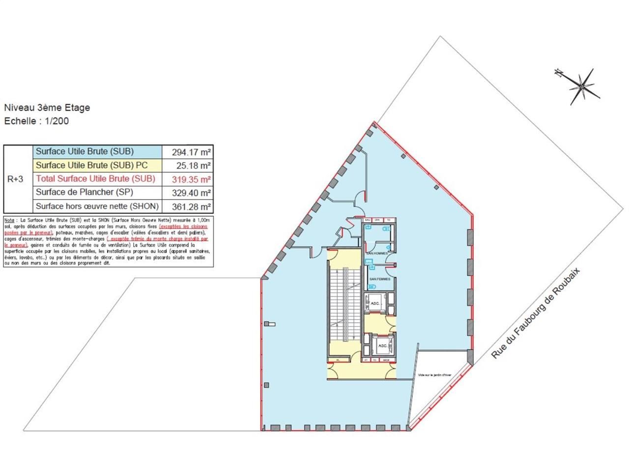 Location bureaux 1406 m² divisibles à partir de 337 m²