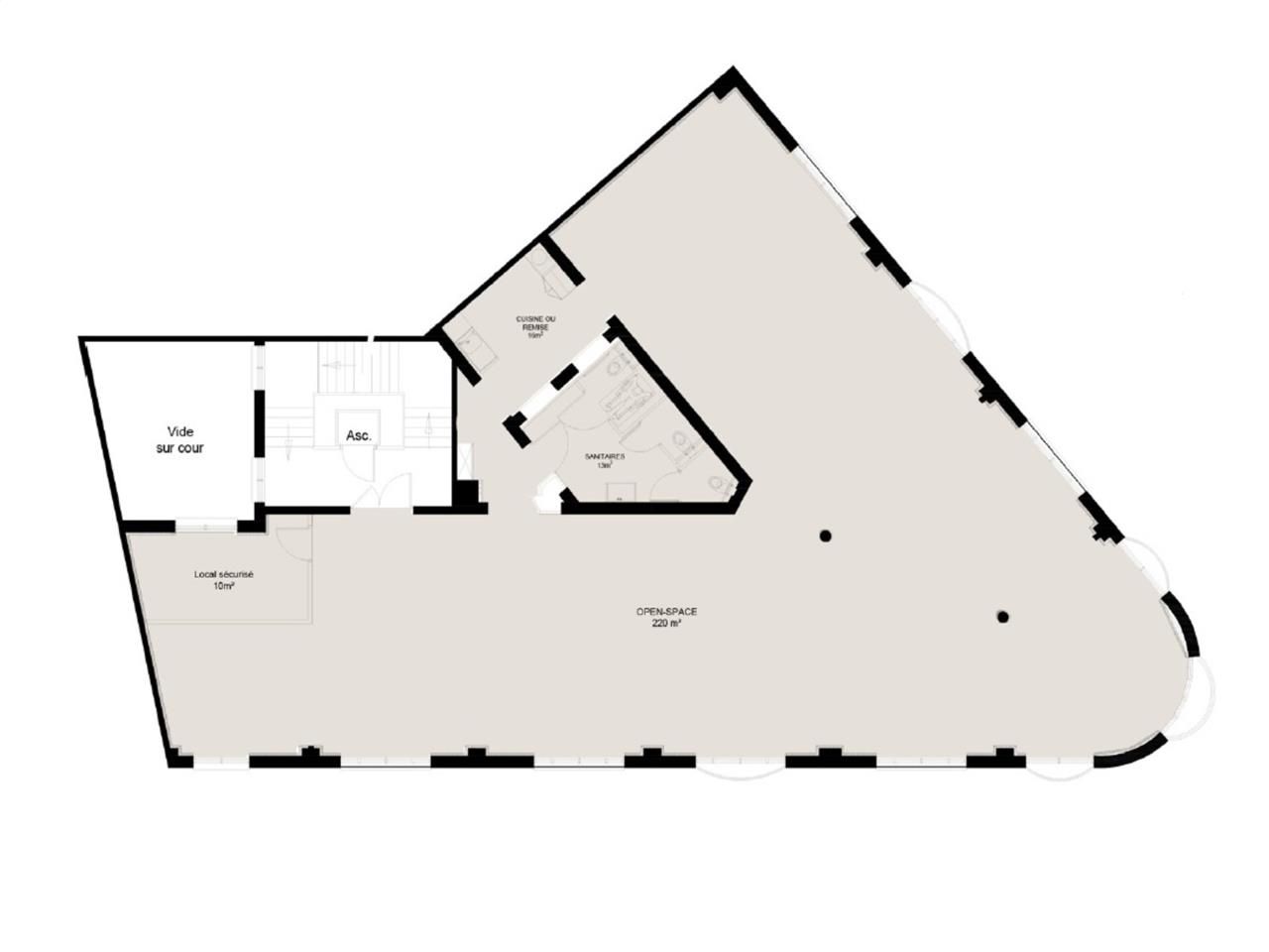 Location bureaux 551 m² divisibles à partir de 273 m²