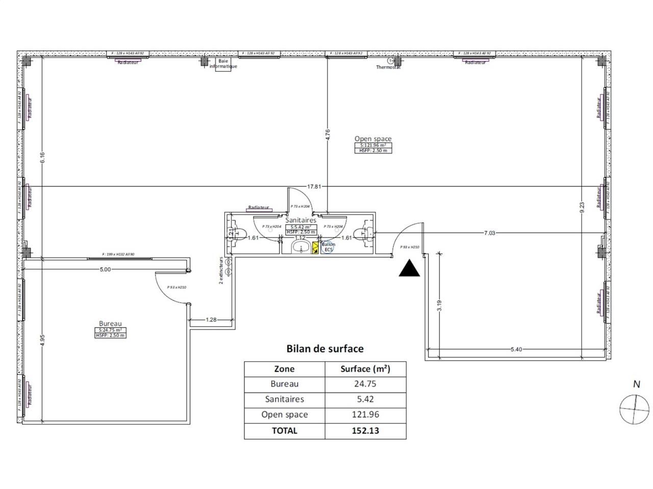 Location bureaux 241 m² divisibles à partir de 89 m²