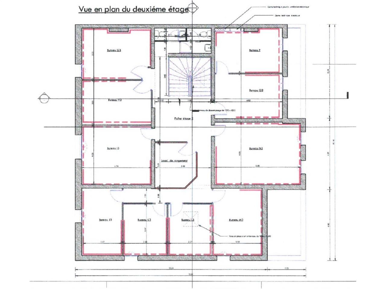 Location bureaux 215 m² non divisibles