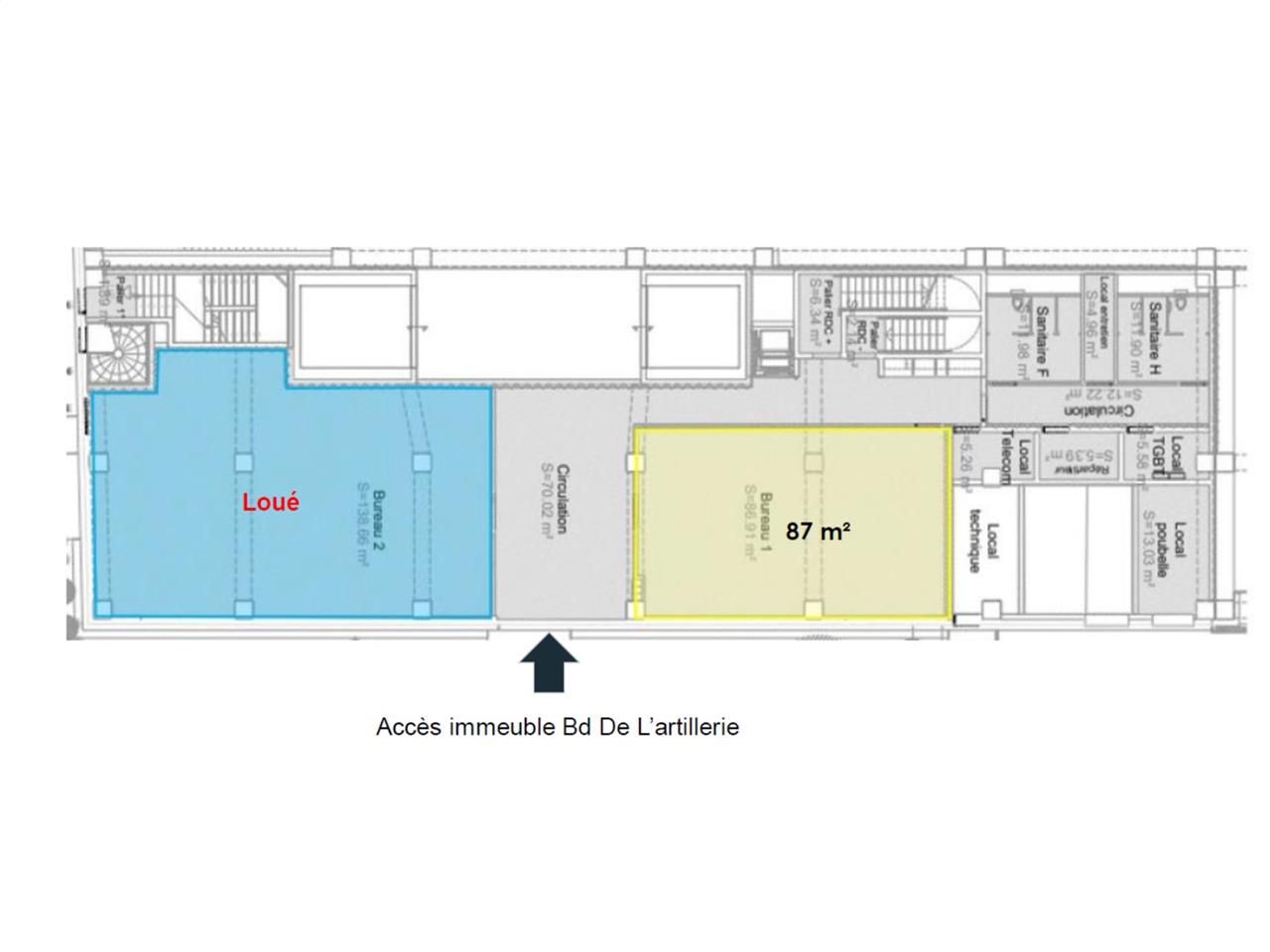 Location bureaux 891 m² divisibles à partir de 55 m²