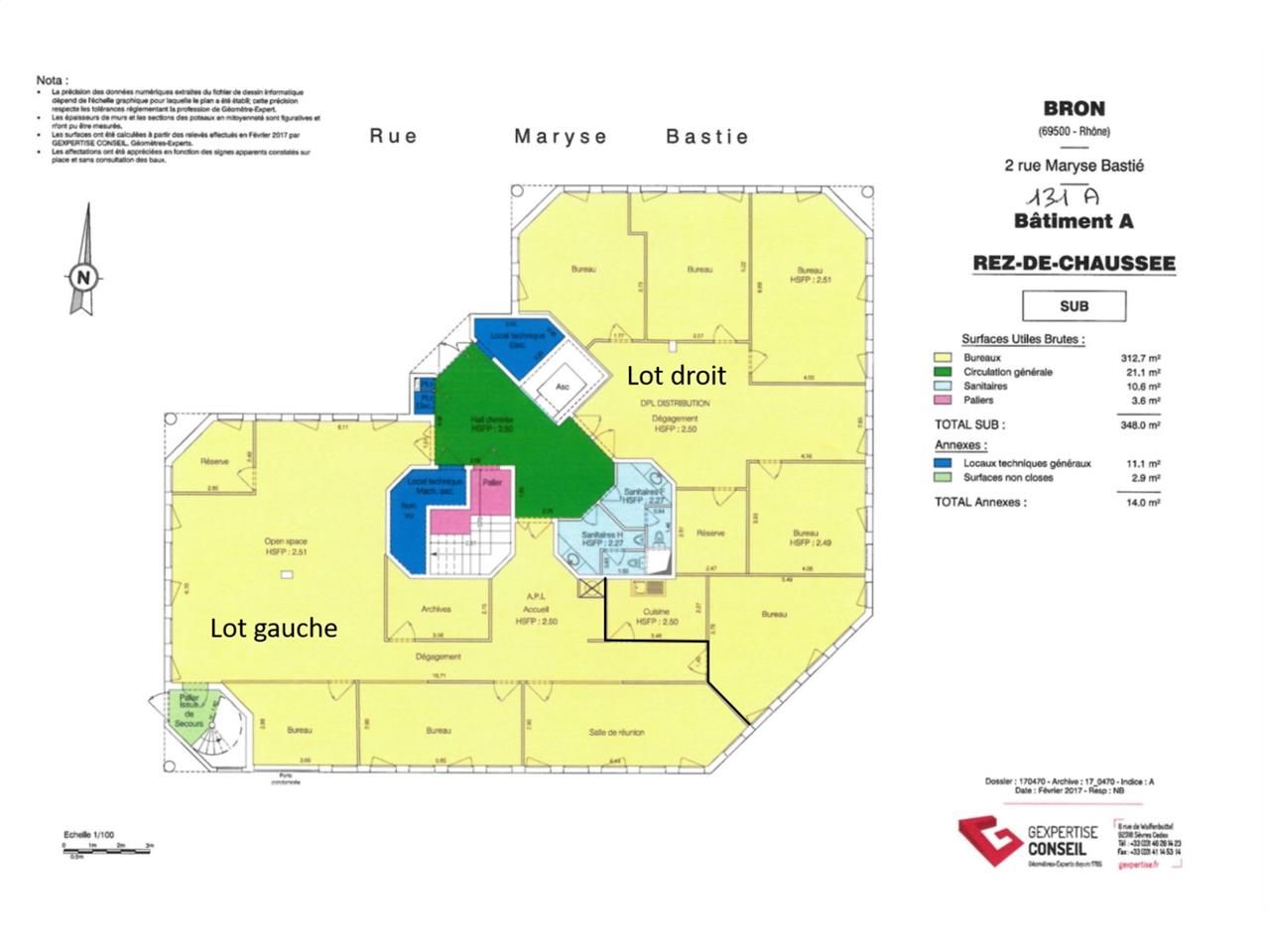 Location bureaux 143 m² non divisibles