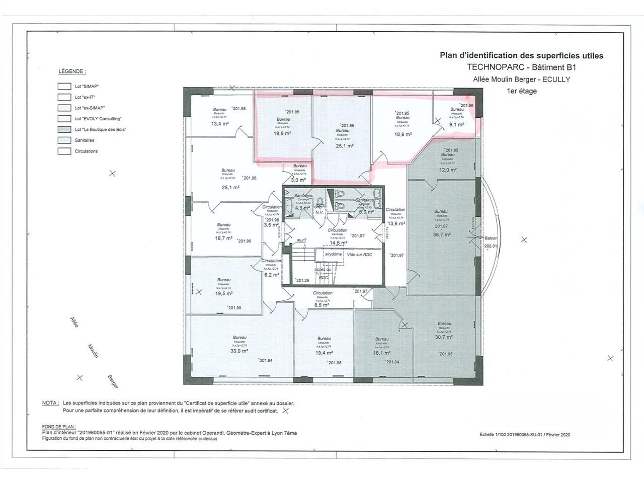 Location bureaux 106 m² divisibles à partir de 32 m²