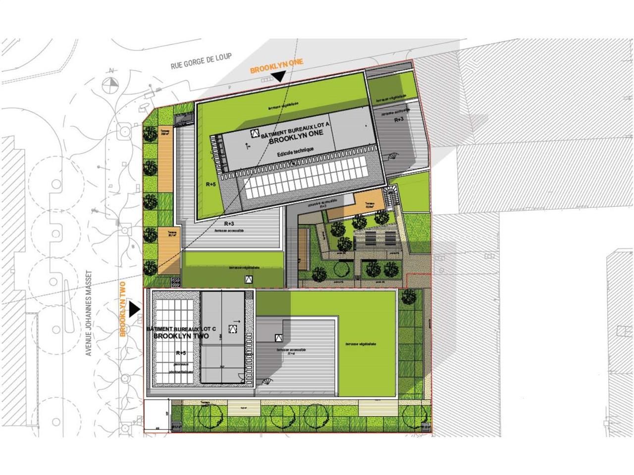 Location bureaux 7165 m² divisibles à partir de 173 m²